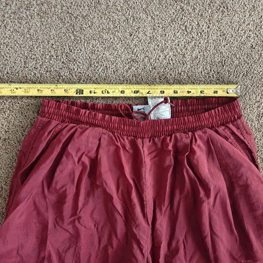 VTG Nike Team Sports Vintage 90s‎ Nylon Track Pants Burgundy Maroon Mens Large L
